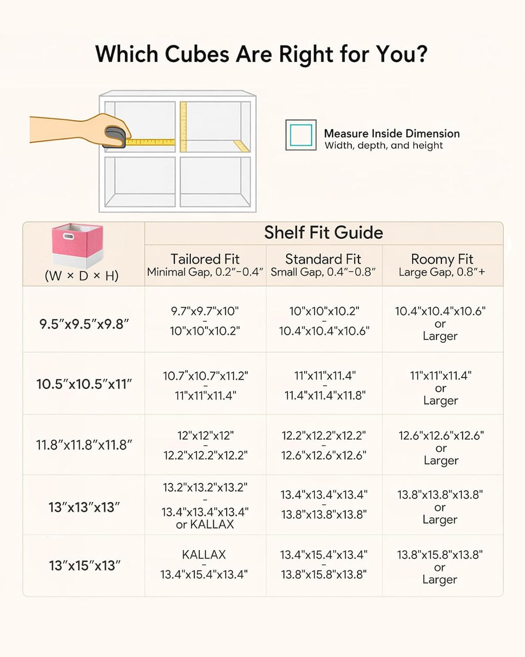 6 Fabric Cube Storage Baskets
