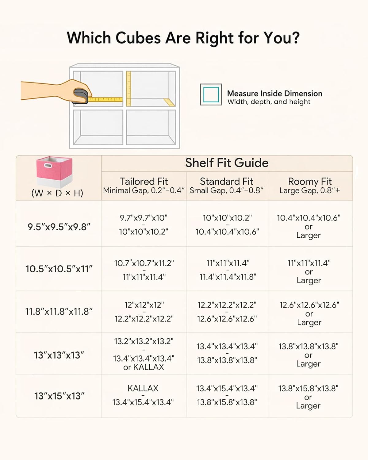 6 Fabric Cube Storage Baskets