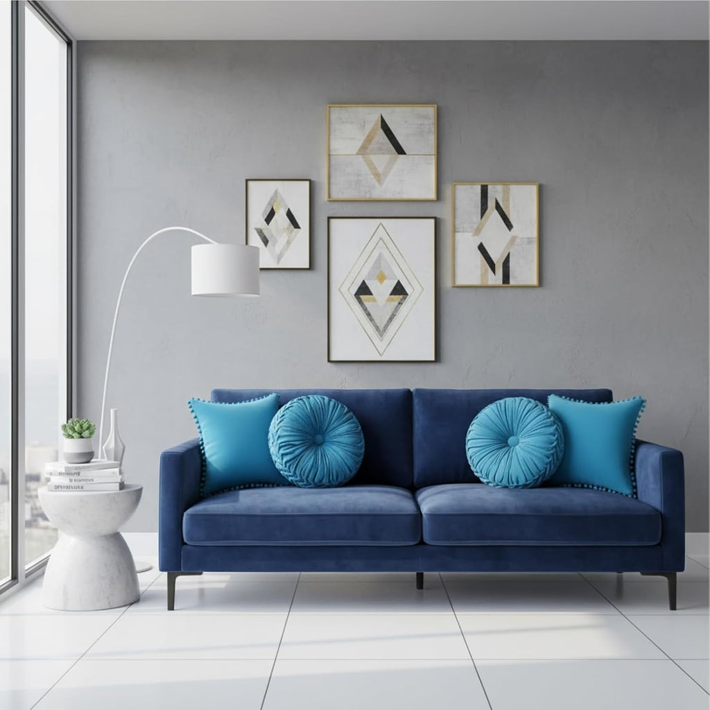 Dusty Blue Pumpkin Pillow Covers 2 Pack