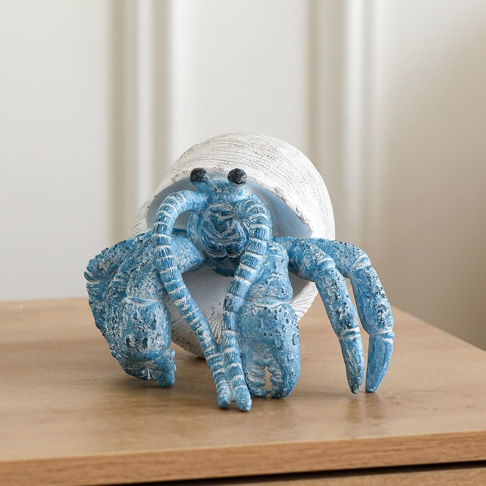 Blue Hermit Crab Coral Reef Resin Coastal Figurine