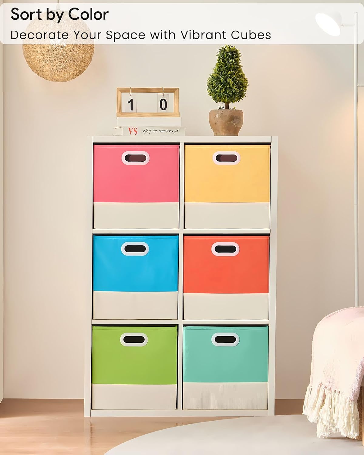 6 Fabric Cube Storage Baskets