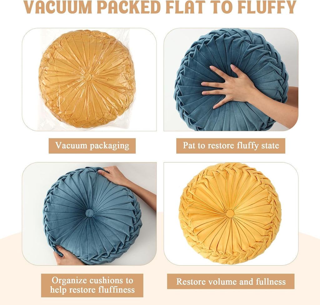 Multicolor Velvet Pumpkin Pillows 3 Pack