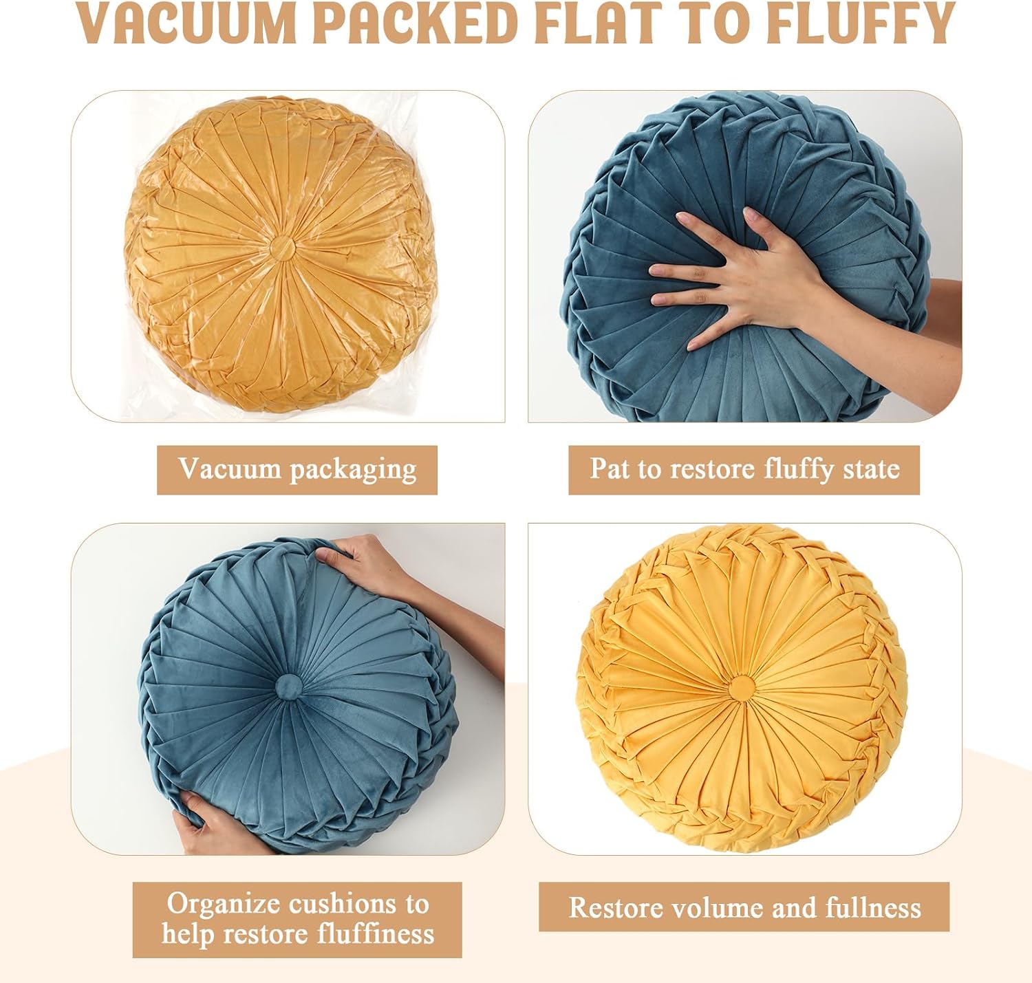 Multicolor Velvet Pumpkin Pillows 3 Pack