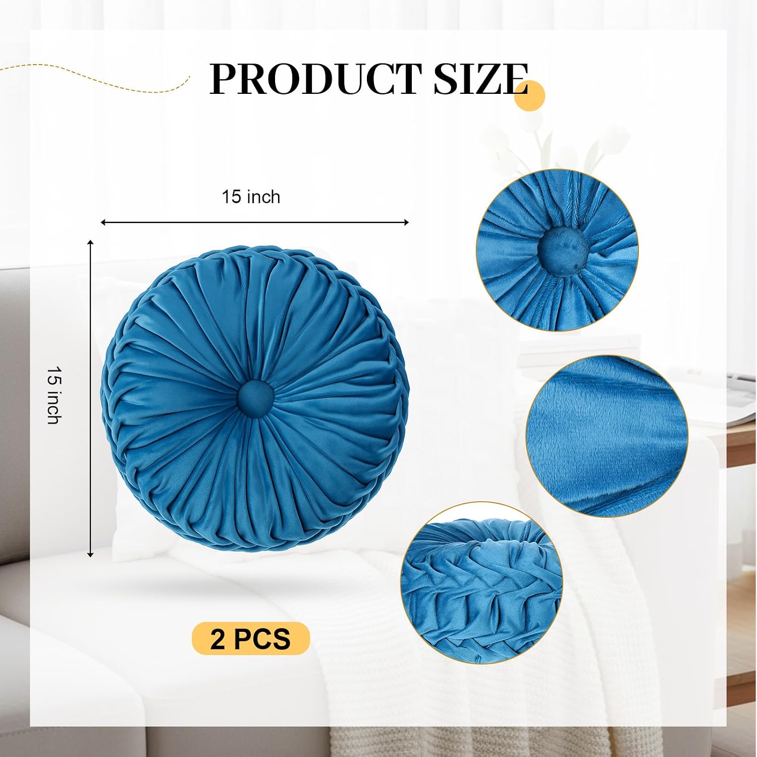 Dusty Blue Pumpkin Pillow Covers 2 Pack