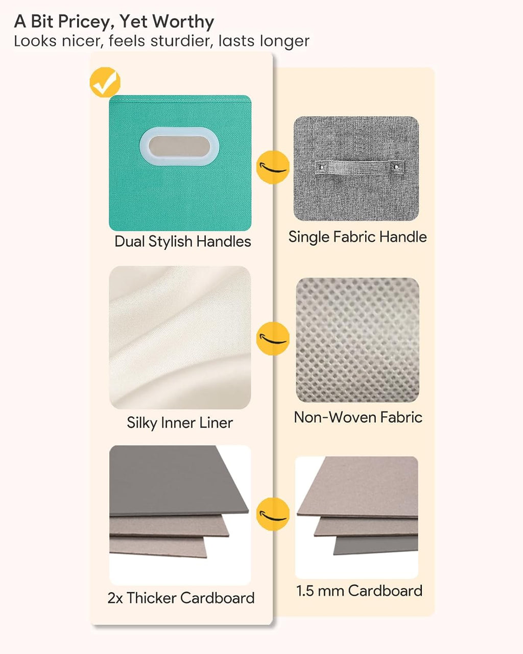 6 Fabric Cube Storage Baskets