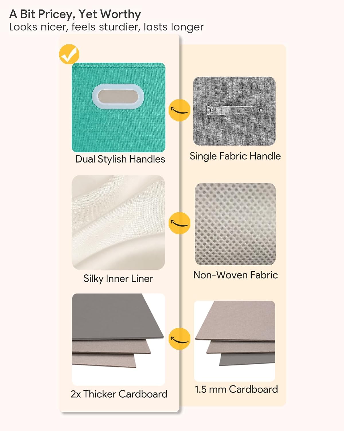 6 Fabric Cube Storage Baskets