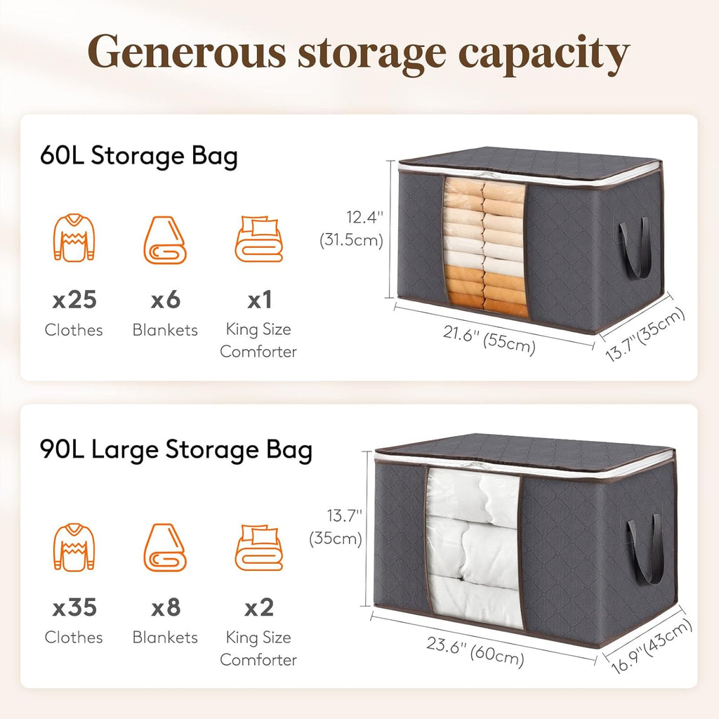 6 Zippered Lidded Storage Bins