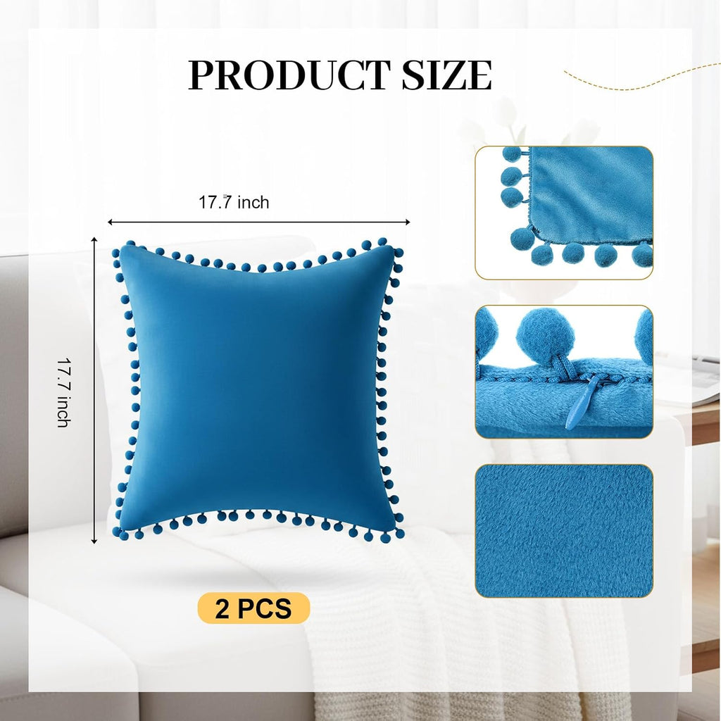 Dusty Blue Pumpkin Pillow Covers 2 Pack