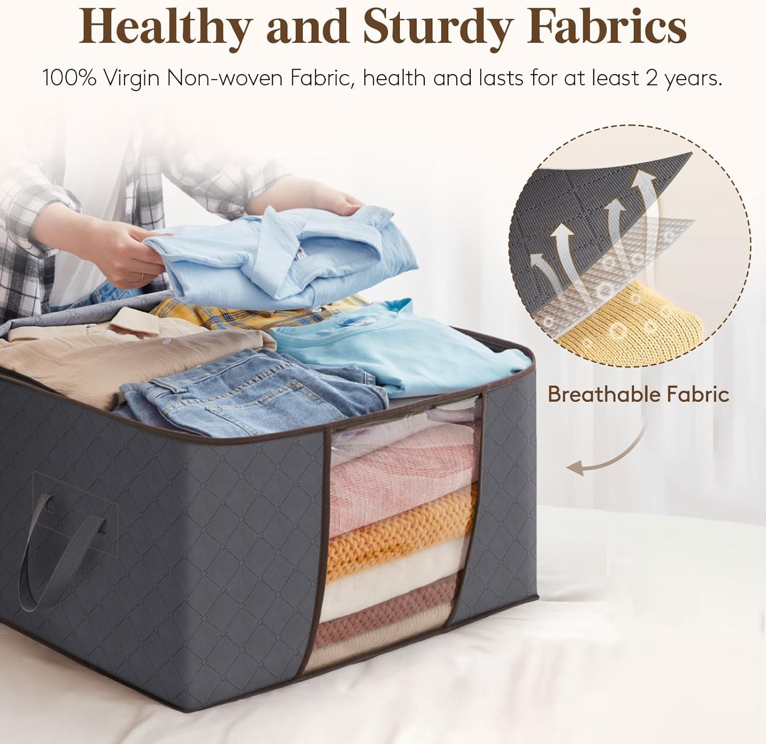 6 Zippered Lidded Storage Bins