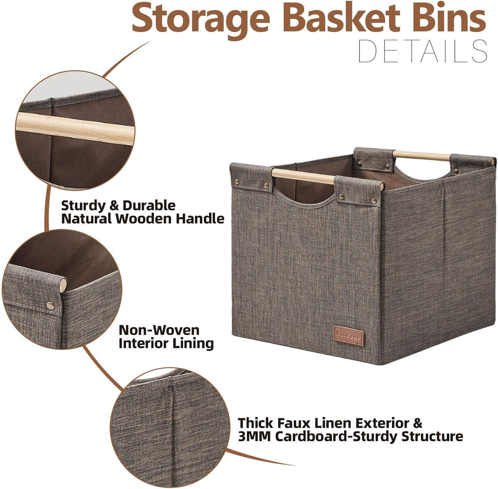 2 Brown Fabric Storage Cubes