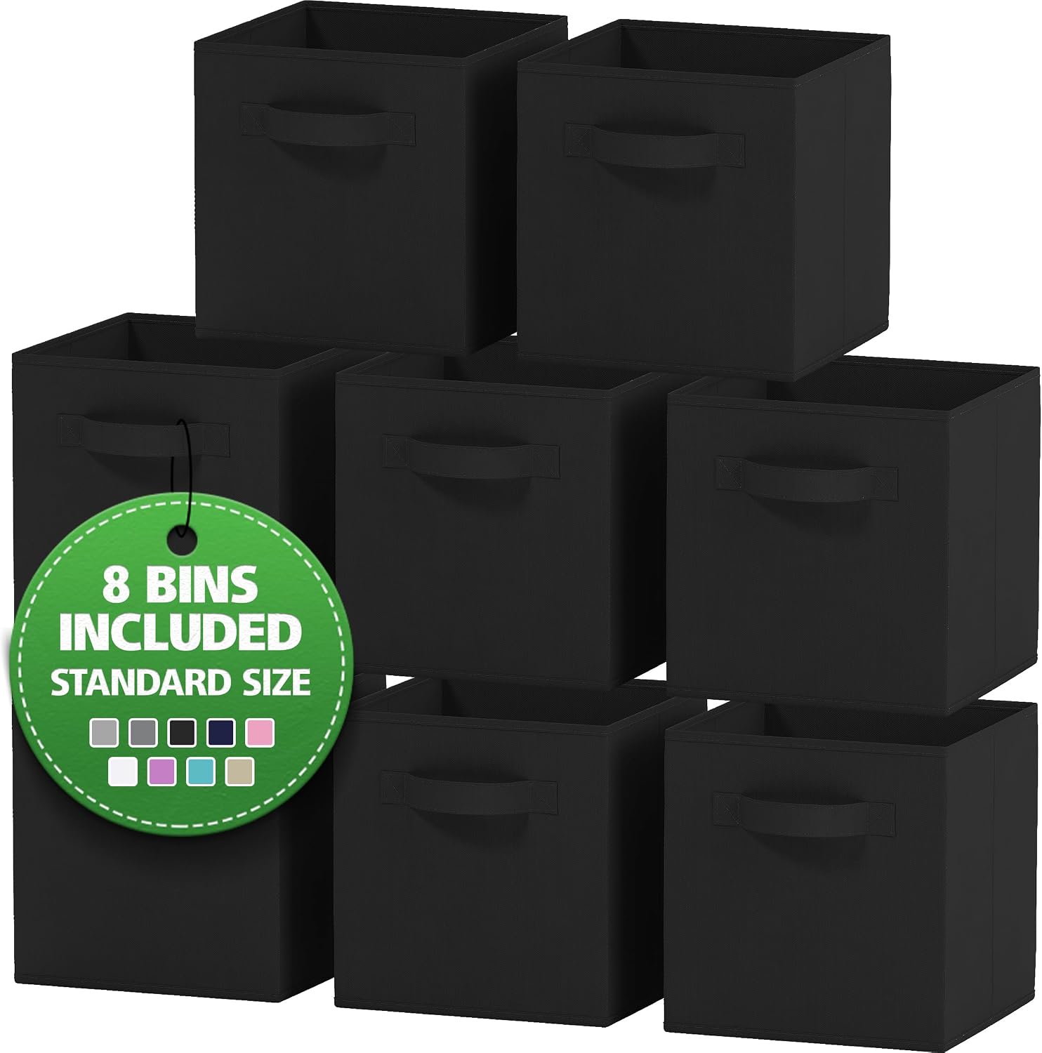 8 Black Fabric Storage Cubes