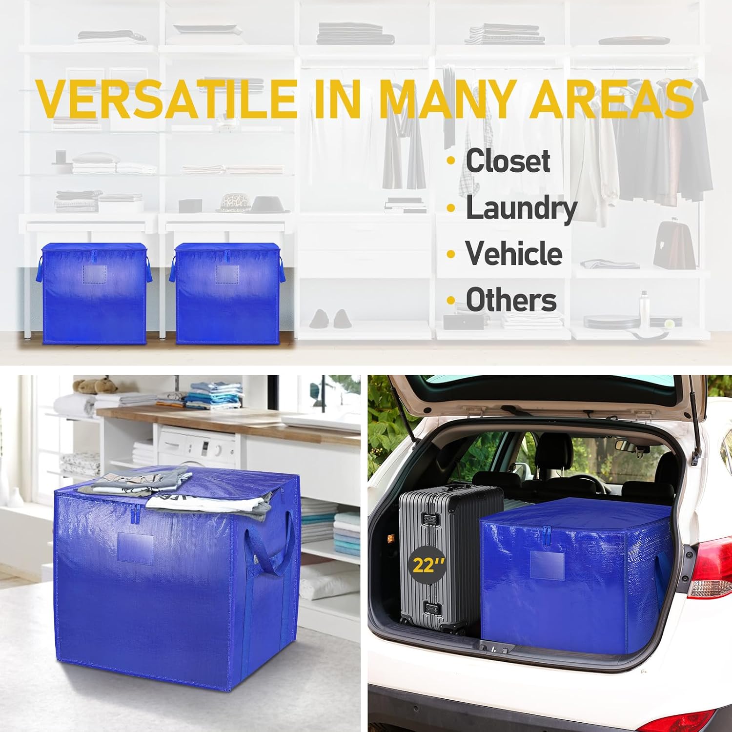 2 Large Zipper Storage Moving Bags