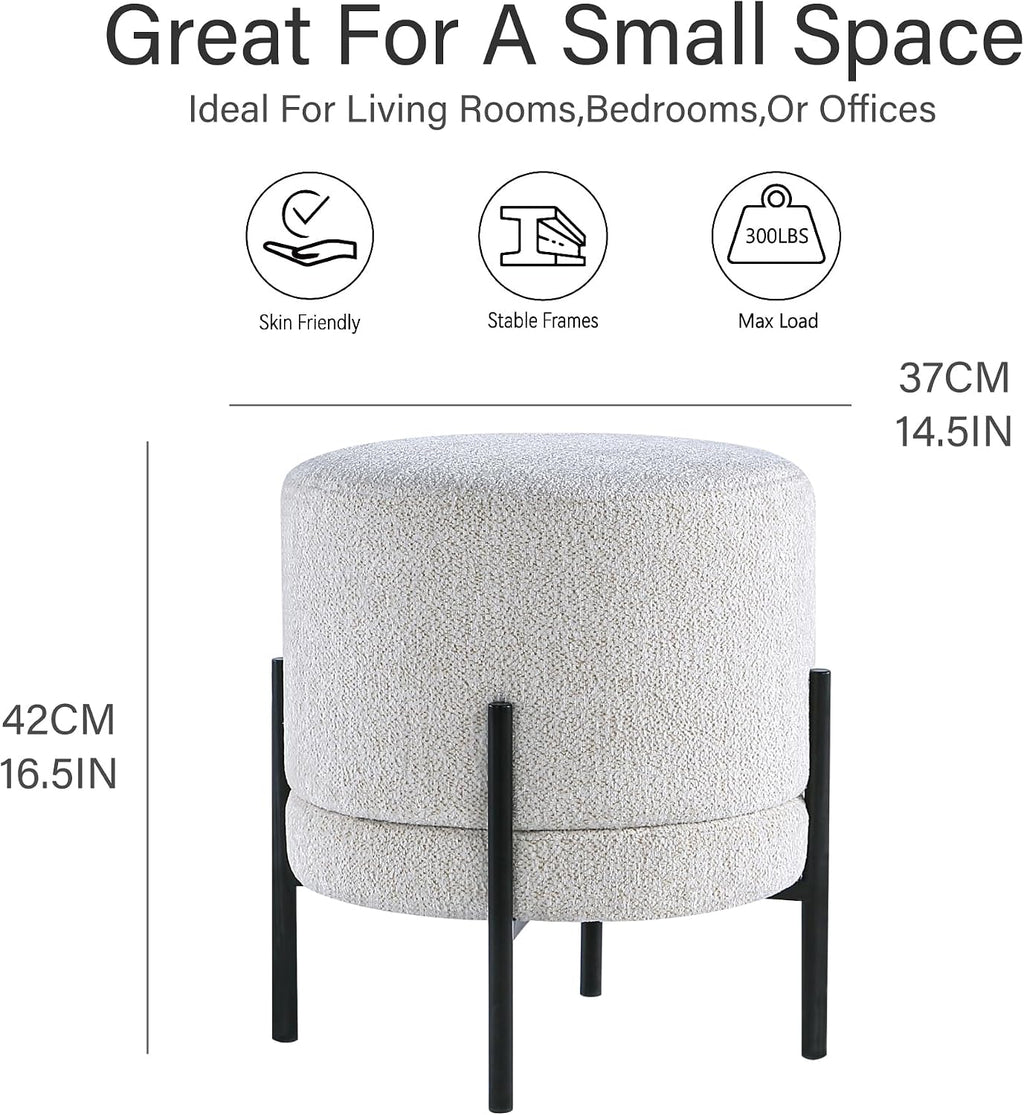Multifunctional Round Ottoman with Side Table