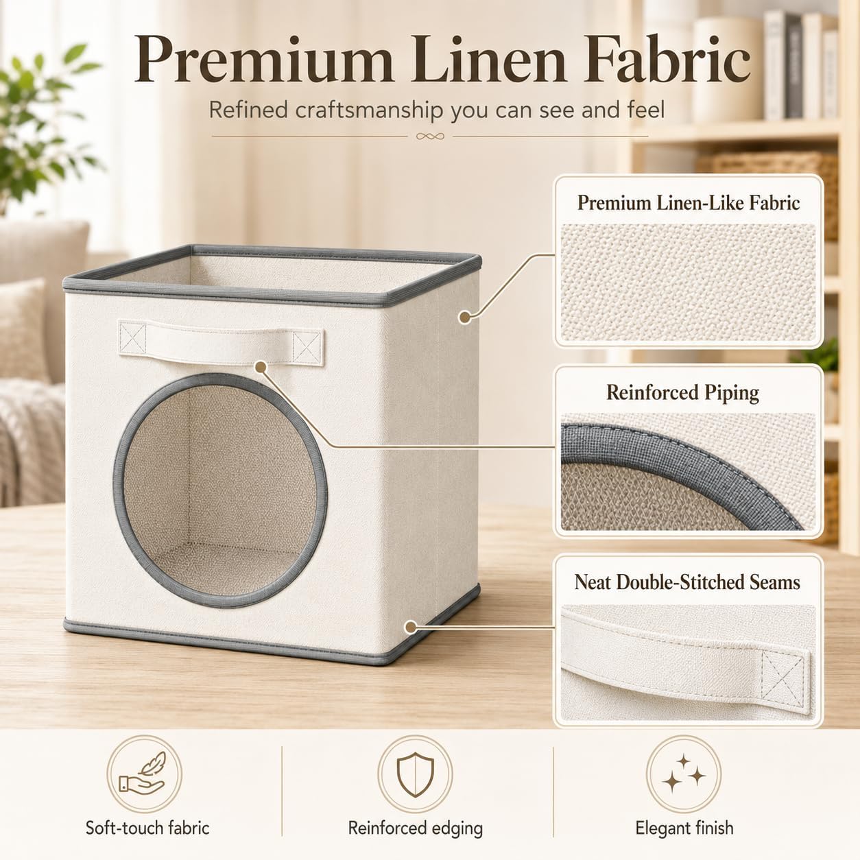 4 White Ivory Mesh Storage Cubes