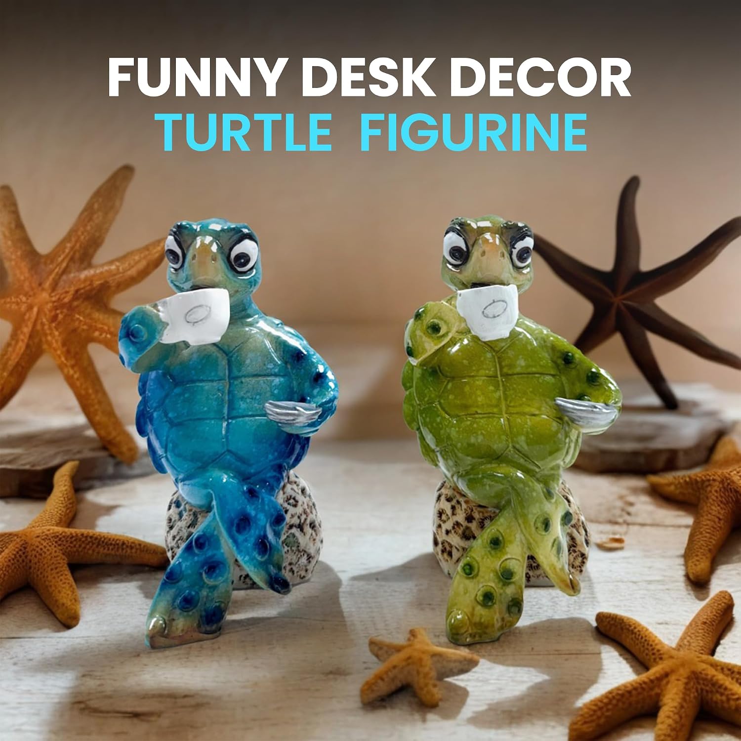 4.25" Hand-Painted Sea Turtle Figurine
