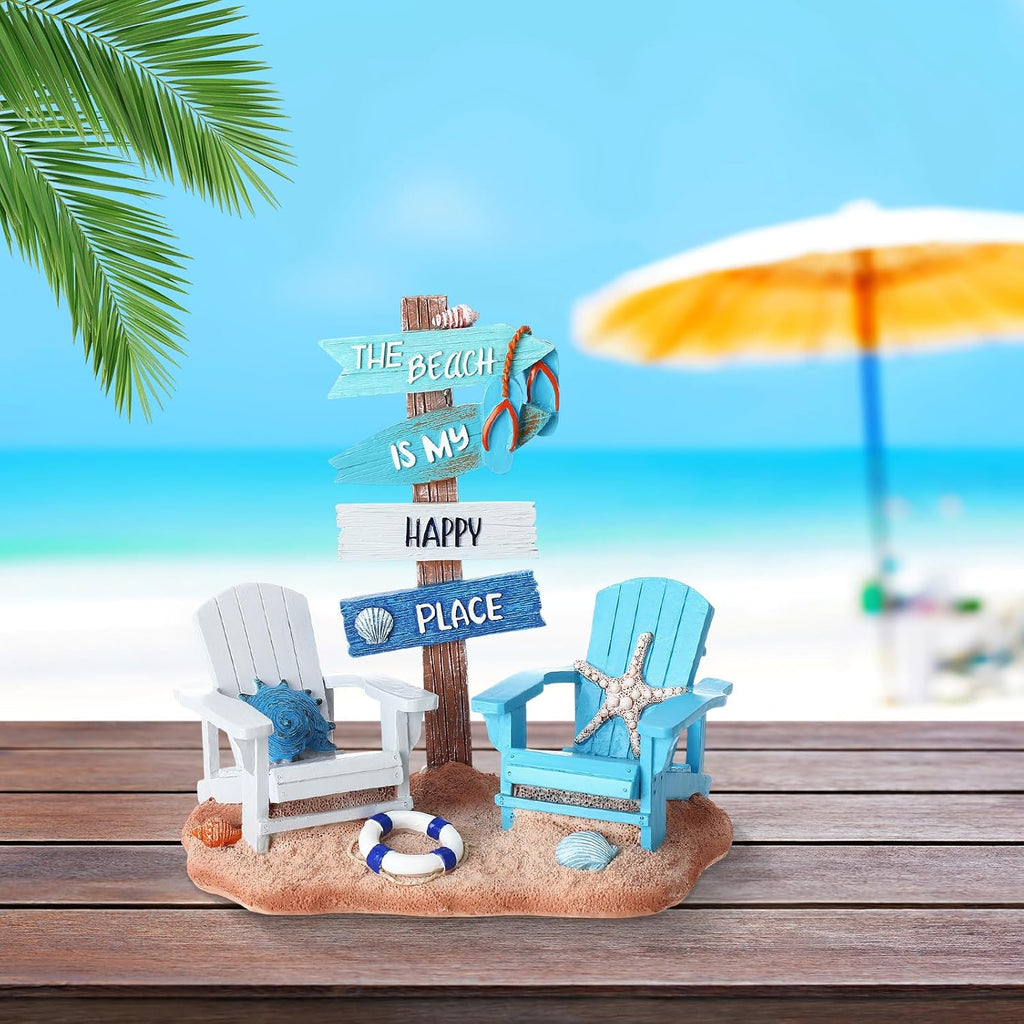 7x7" Coastal Chair Animal Figurine Ornament