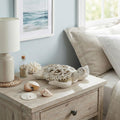 Coral Turtle Sandstone White Coastal Figurine