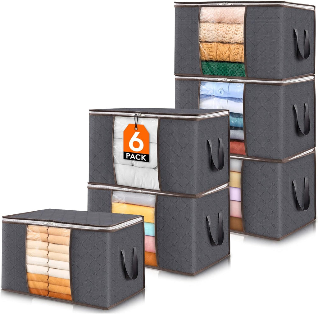 6 Zippered Lidded Storage Bins