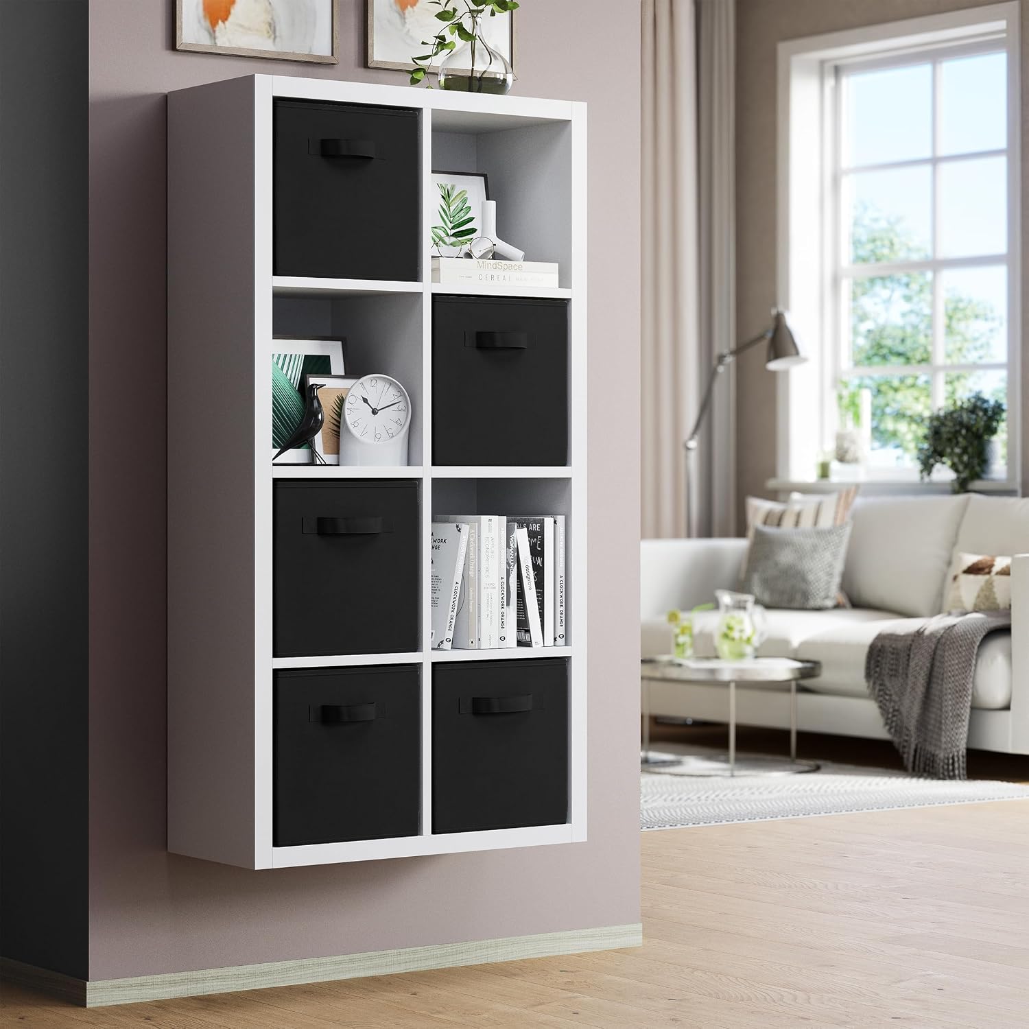 8 Black Fabric Storage Cubes