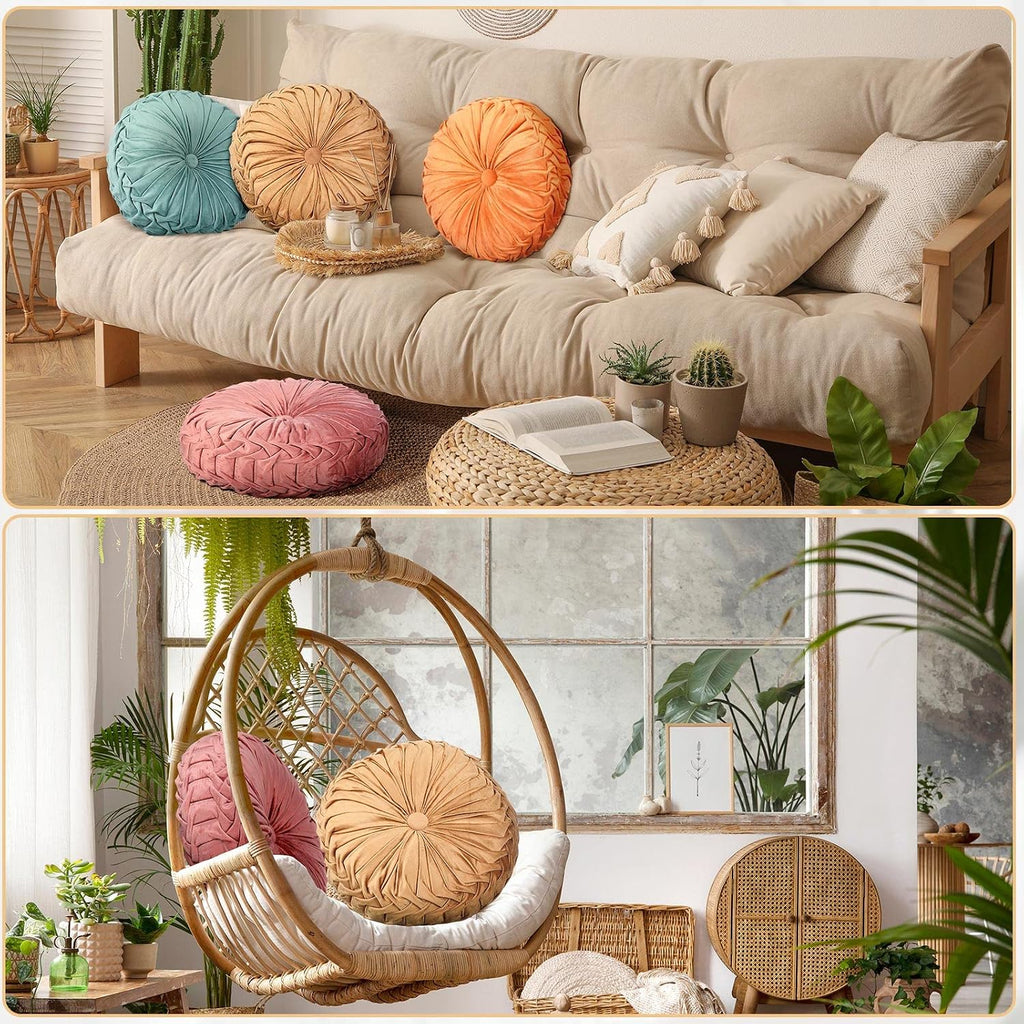 Multicolor Velvet Pumpkin Pillows 4 Pack