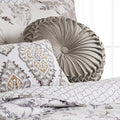 Taupe Velvet 16in Round Decor Pillow