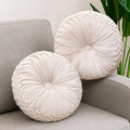 Ivory Pleated Velvet Pumpkin Pillows 2 Pack