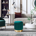2 Pack Teal Pleated Velvet Nesting Storage Ottomans
