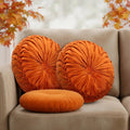 Orange Velvet Pumpkin Pillows 3 Pack