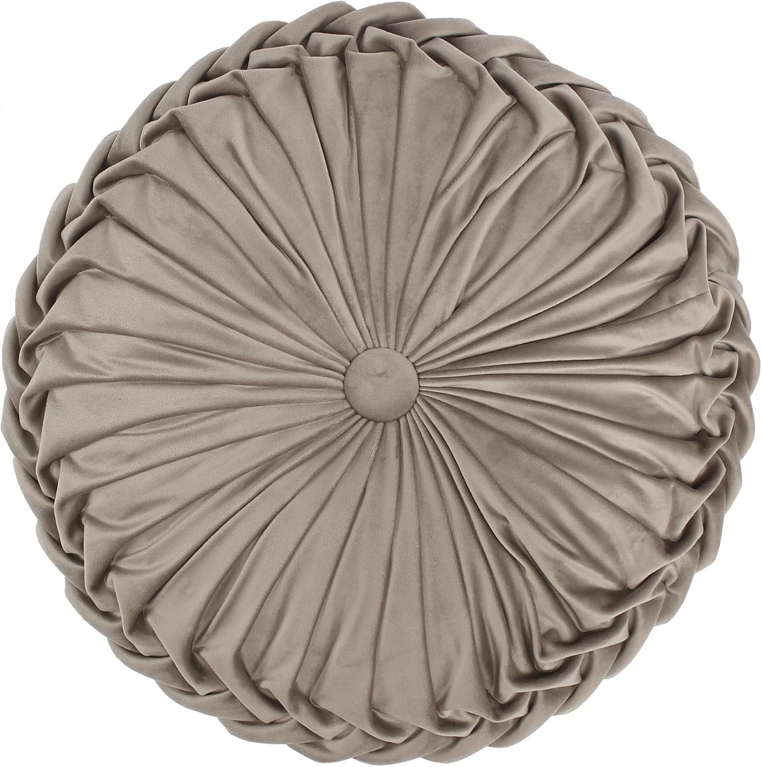Taupe Velvet 16in Round Decor Pillow