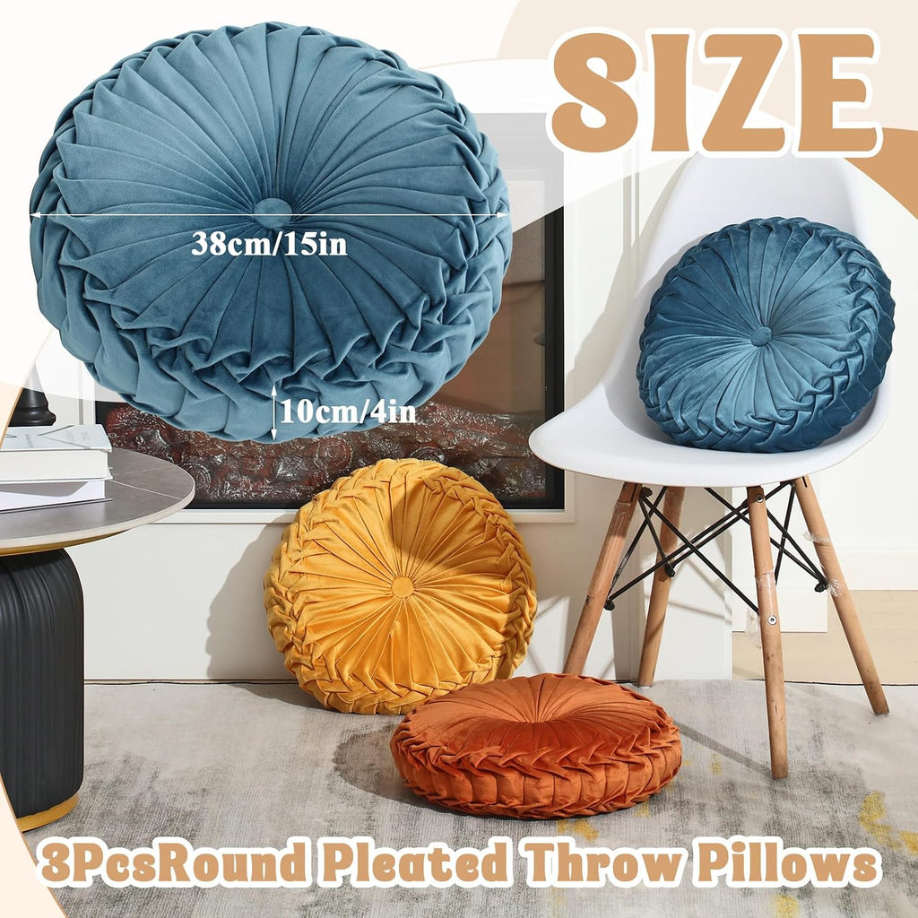 Multicolor Velvet Pumpkin Pillows 3 Pack