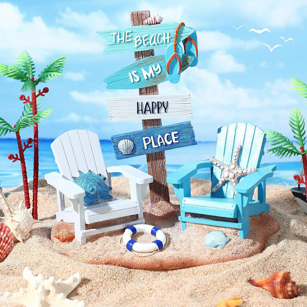 7x7" Coastal Chair Animal Figurine Ornament