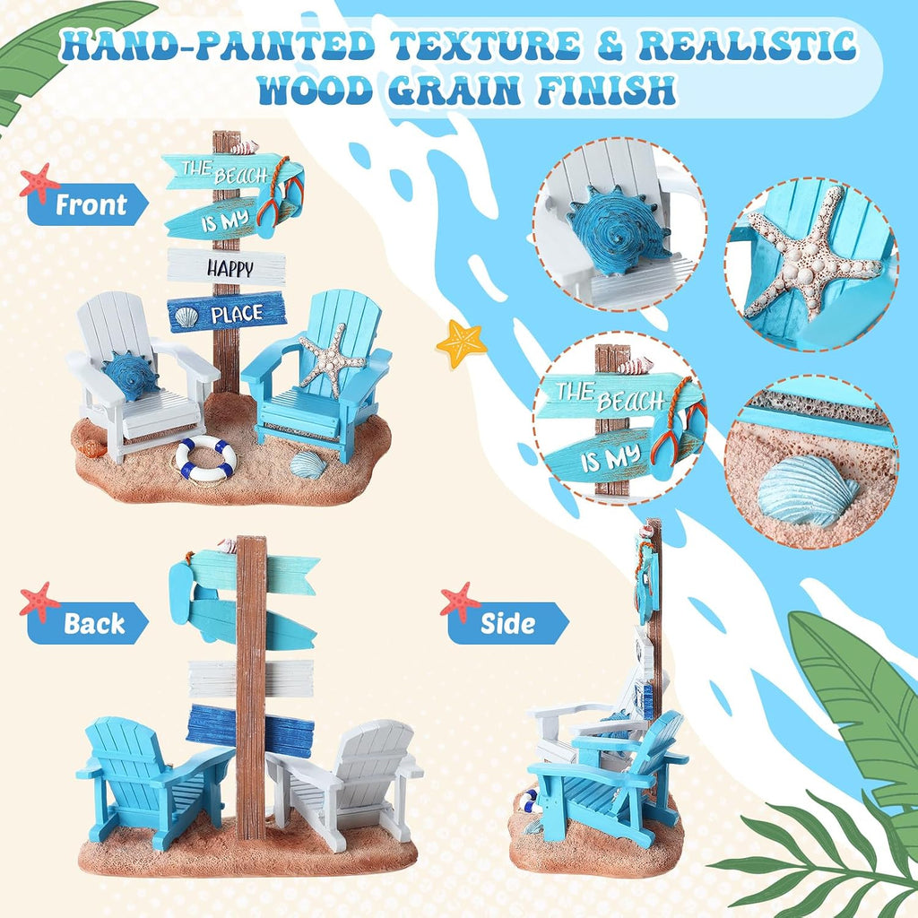 7x7" Coastal Chair Animal Figurine Ornament