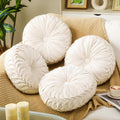 Ivory Velvet Pumpkin Pillows 4 Pack