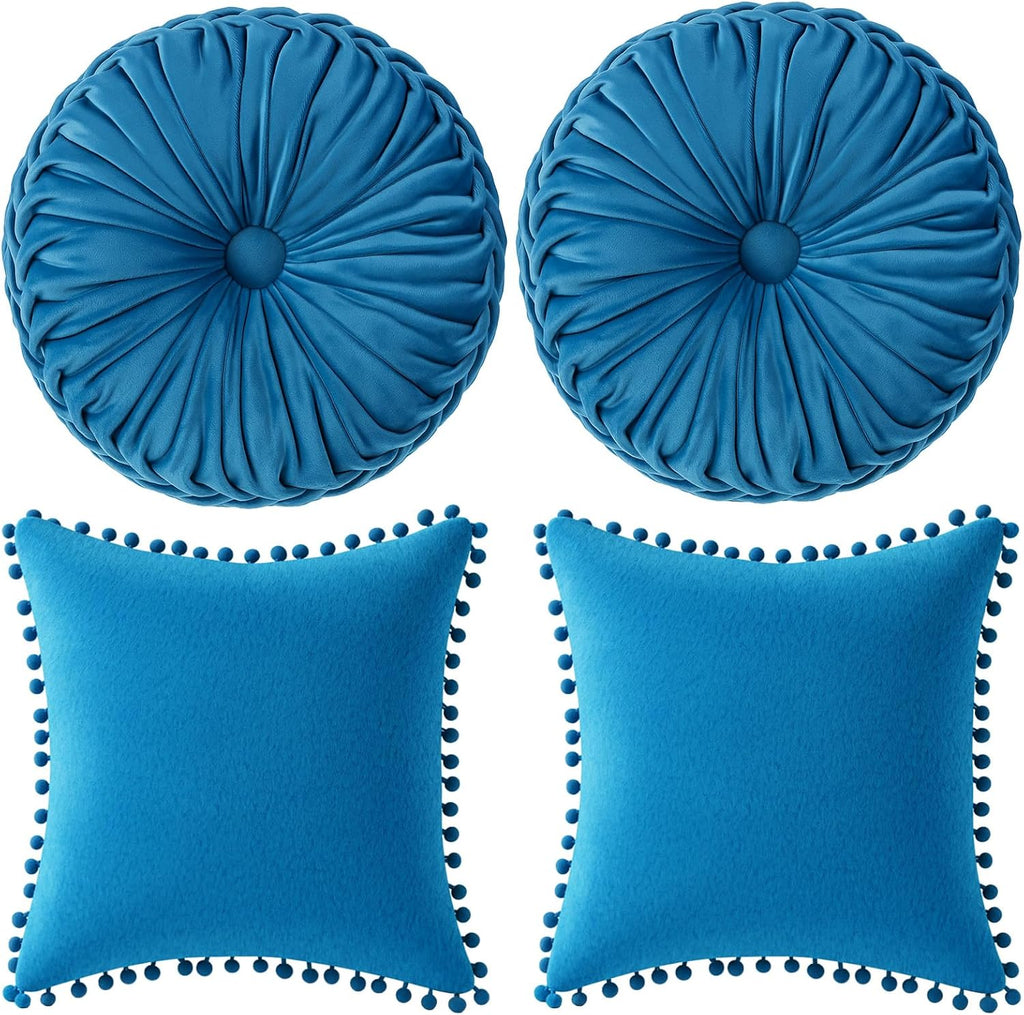 Dusty Blue Pumpkin Pillow Covers 2 Pack