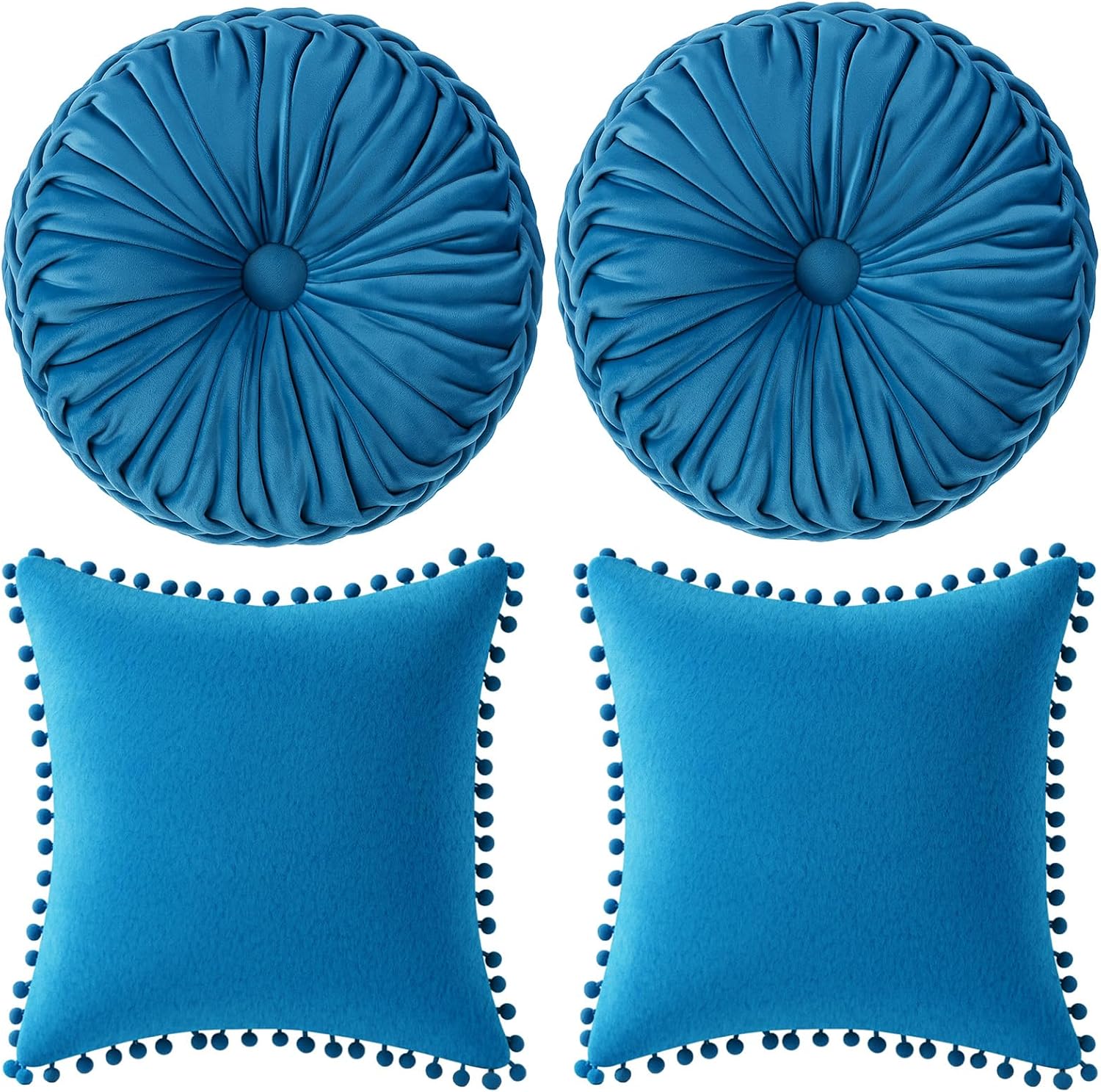 Dusty Blue Pumpkin Pillow Covers 2 Pack