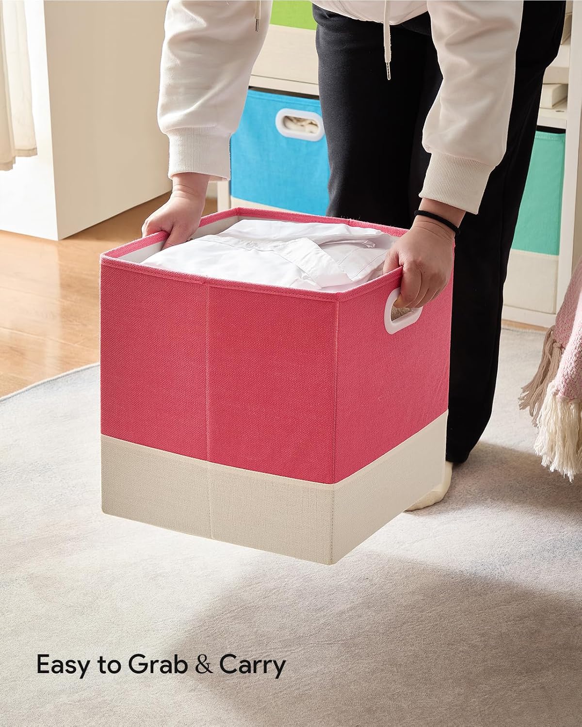 6 Fabric Cube Storage Baskets
