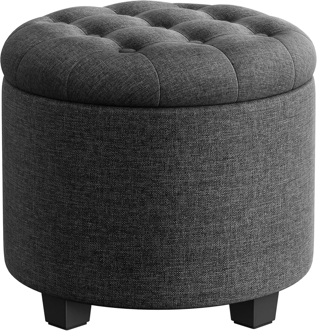 17.7" Dark Gray Storage Ottoman