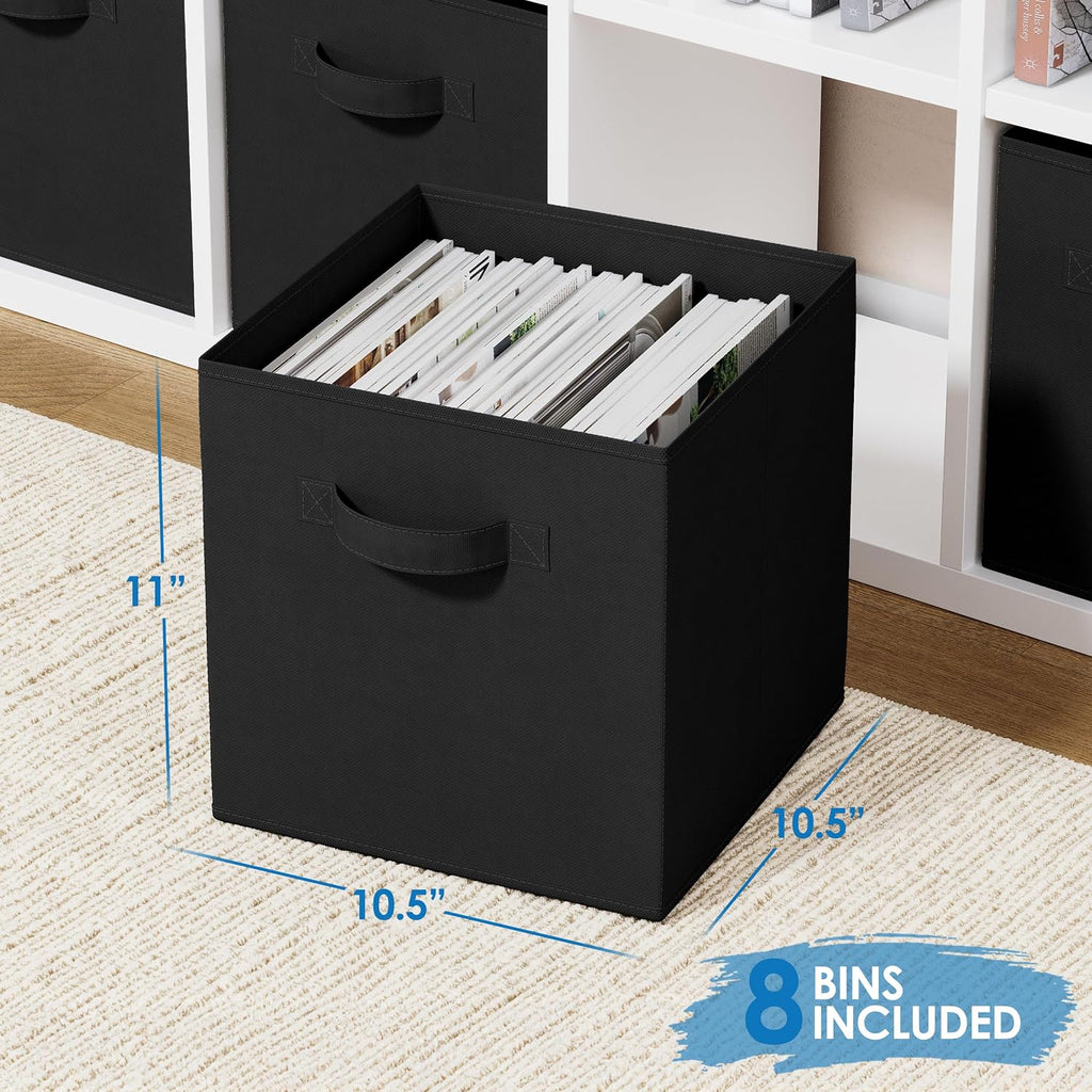 8 Black Fabric Storage Cubes